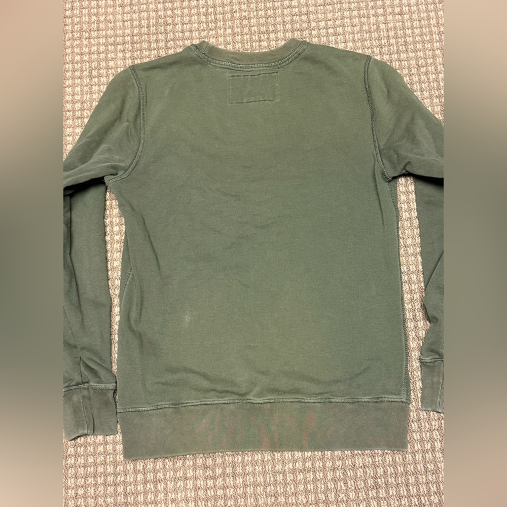 Superdry Men's Olive Crewneck Sweatshirt with Patches Sz L - Picture 2 of 9